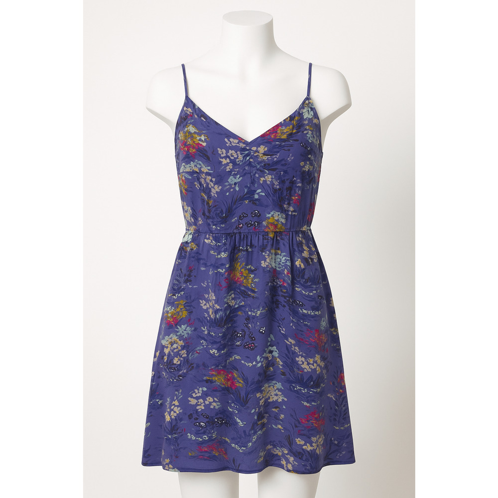 American Eagle Floral Boho Sundress Crinkle Watercolor Cottagecore Summer Small